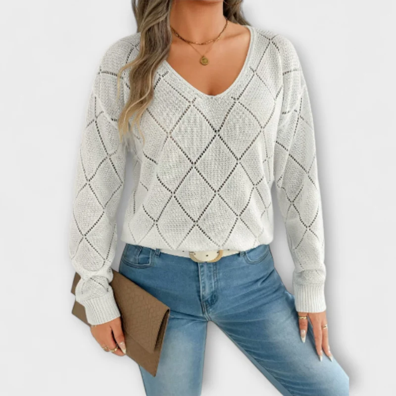 Off-Shoulder-Pullover mit V-Ausschnitt – müheloser Chic für jeden Anlass