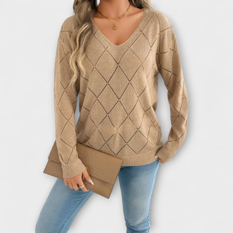 Off-Shoulder-Pullover mit V-Ausschnitt – müheloser Chic für jeden Anlass