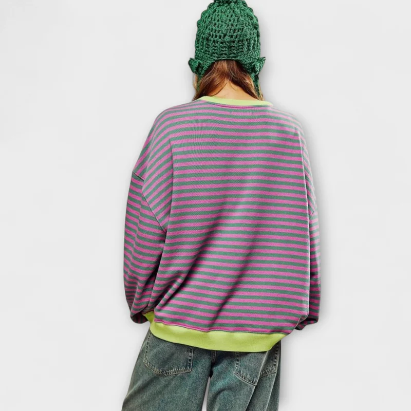 Gestreifter Sweater mit lockerer Passform – Verspielte Farben, angenehmer Tragekomfort