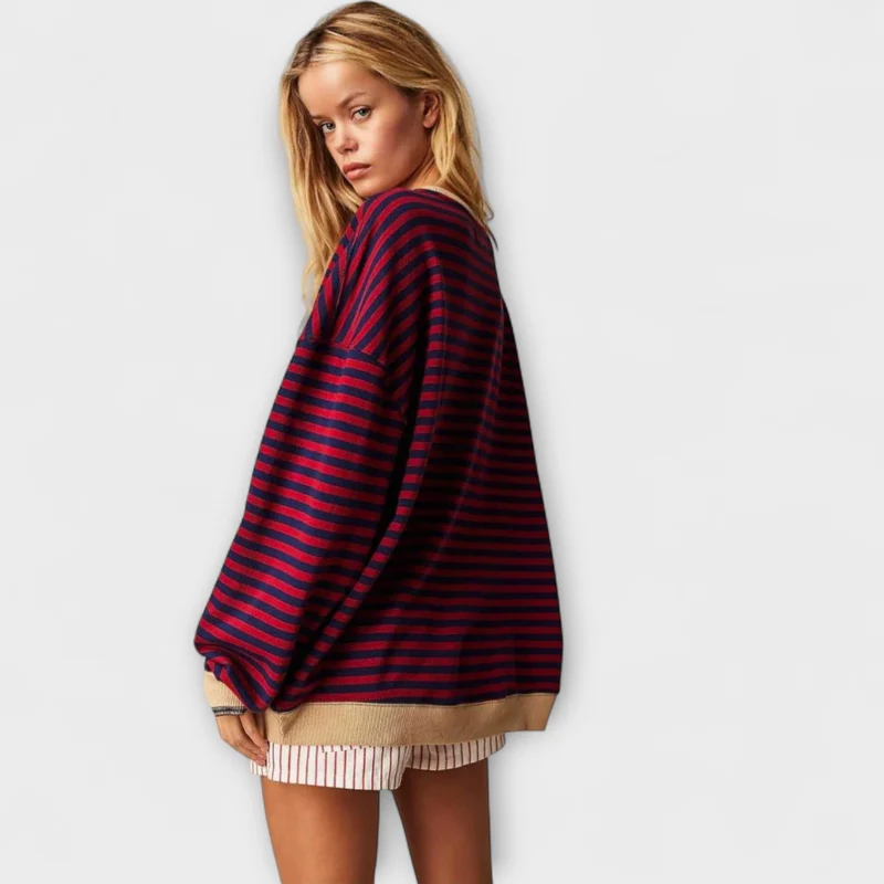Gestreifter Sweater mit lockerer Passform – Verspielte Farben, angenehmer Tragekomfort