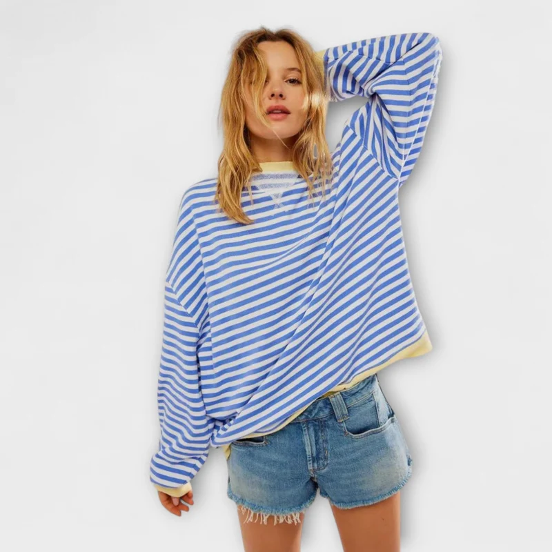 Gestreifter Sweater mit lockerer Passform – Verspielte Farben, angenehmer Tragekomfort
