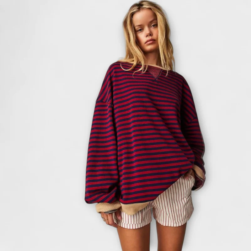 Gestreifter Sweater mit lockerer Passform – Verspielte Farben, angenehmer Tragekomfort