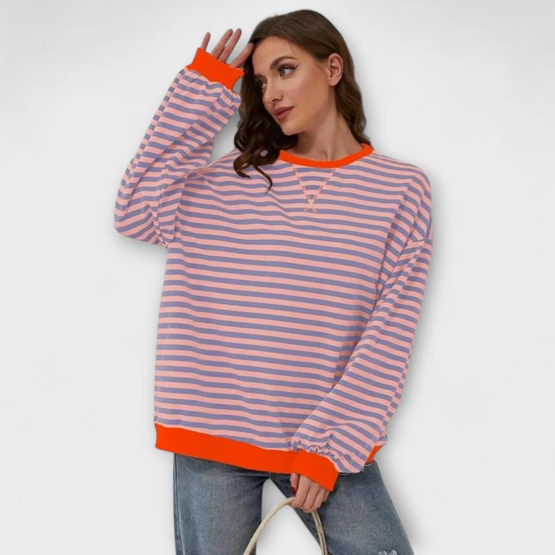 Gestreifter Sweater mit lockerer Passform – Verspielte Farben, angenehmer Tragekomfort