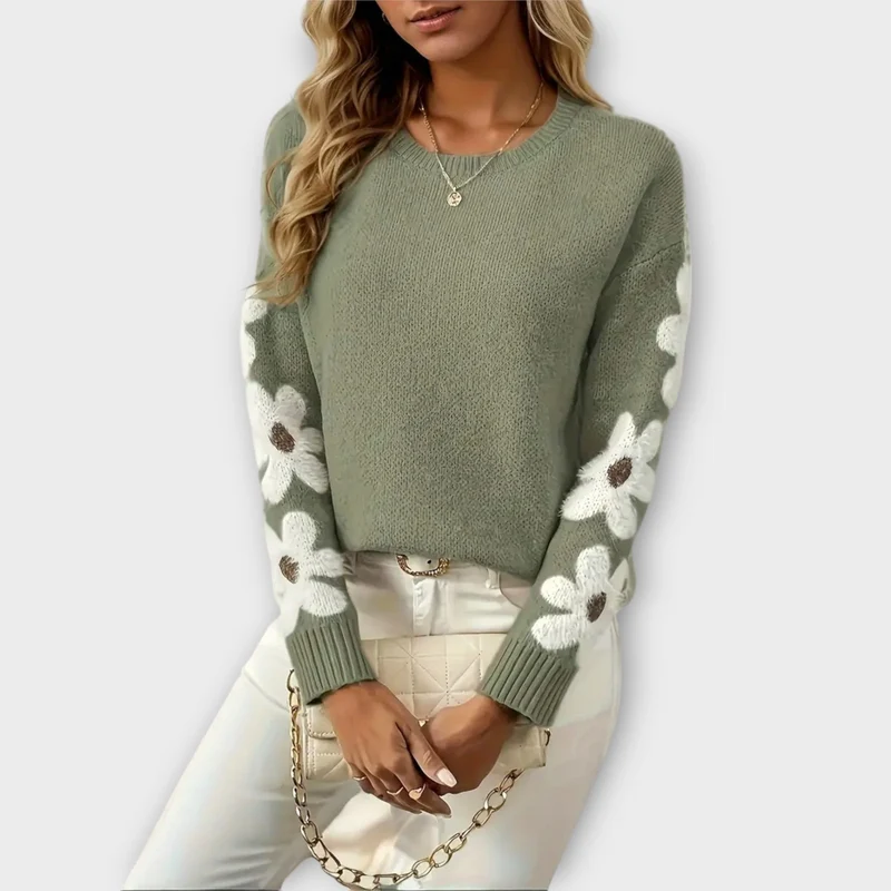 Pullover mit Blumenärmeln – frisch, verspielt und schick
