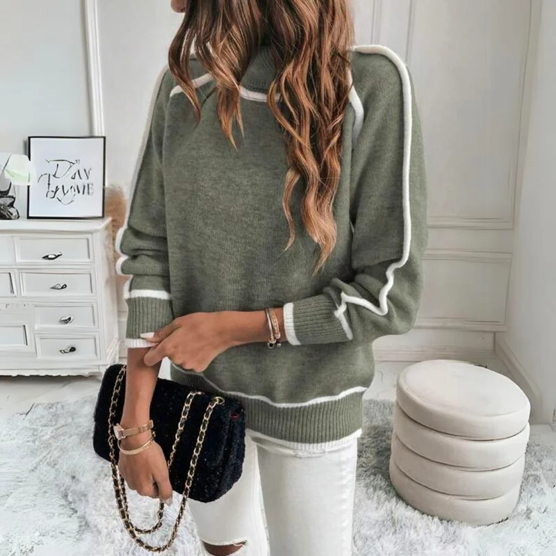 Pullover mit Kontrastbesatz – Schicker Komfort mit moderner Eleganz