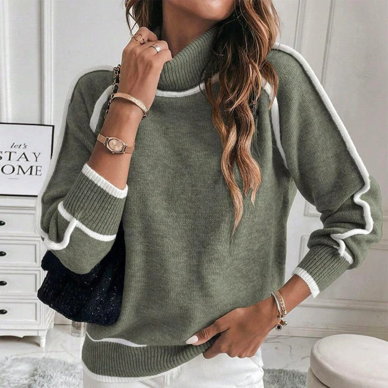 Pullover mit Kontrastbesatz – Schicker Komfort mit moderner Eleganz