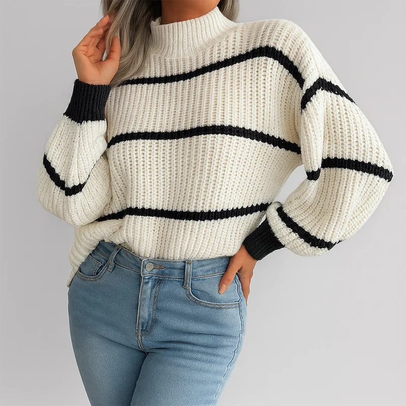 Stylistischer Rollkragenpullover – Luxuriöser Rollkragen für unvergleichliche Wärme
