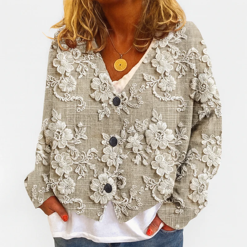 Cardigan mit Blumenmuster – Umarmen Sie jeden Tag gemütliche Eleganz