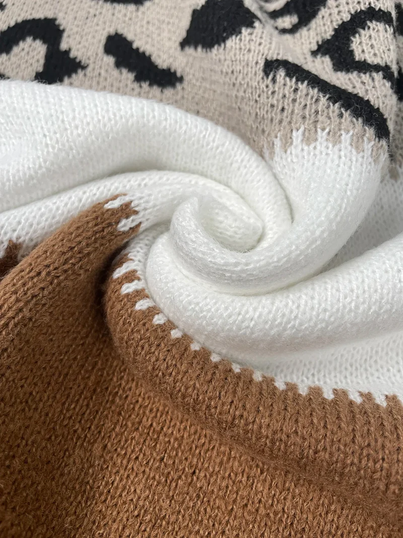 Leopardenmuster-Pullover – Kühnes Selbstvertrauen mit schickem Stil