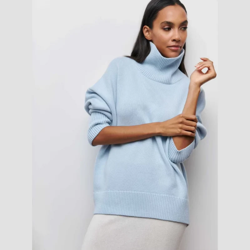 Kurzarm-Rollkragenpullover – Kühne Eleganz mit modernem Flair