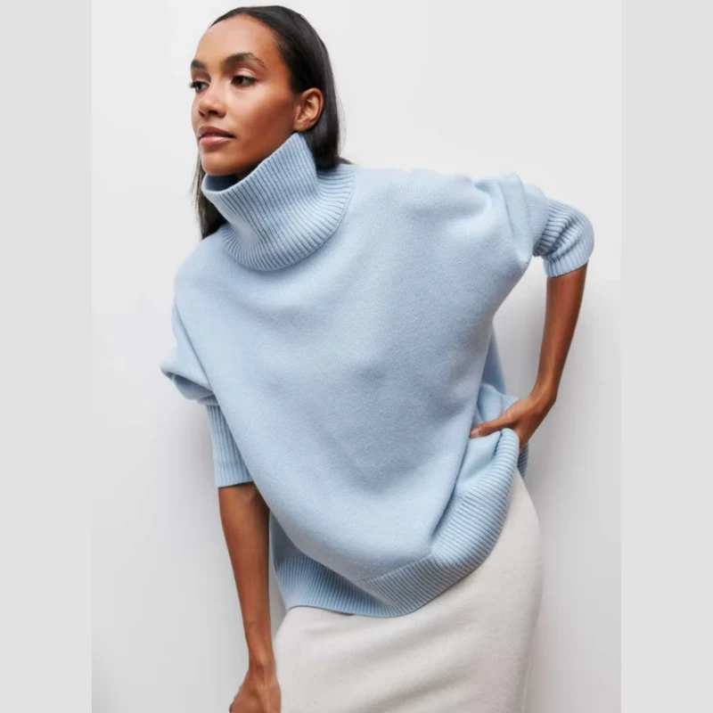 Kurzarm-Rollkragenpullover – Kühne Eleganz mit modernem Flair