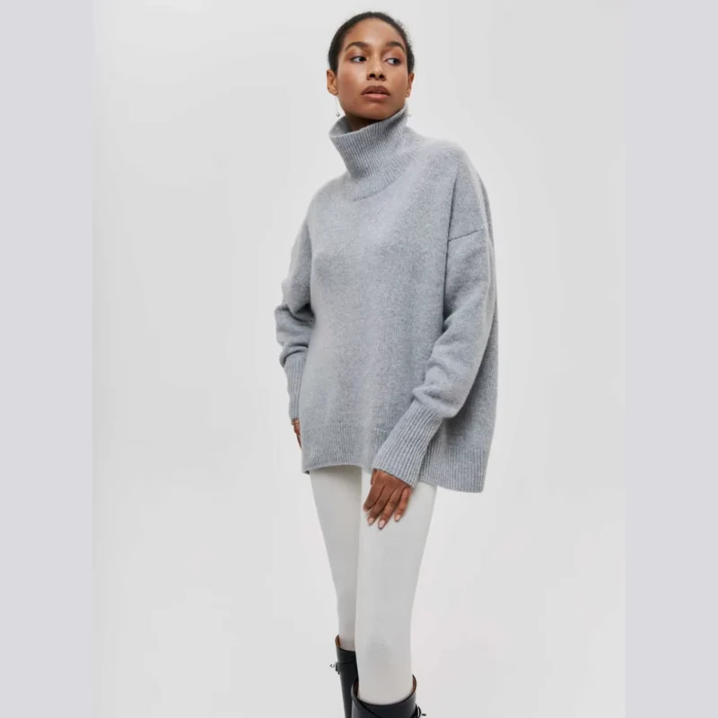 Kurzarm-Rollkragenpullover – Kühne Eleganz mit modernem Flair