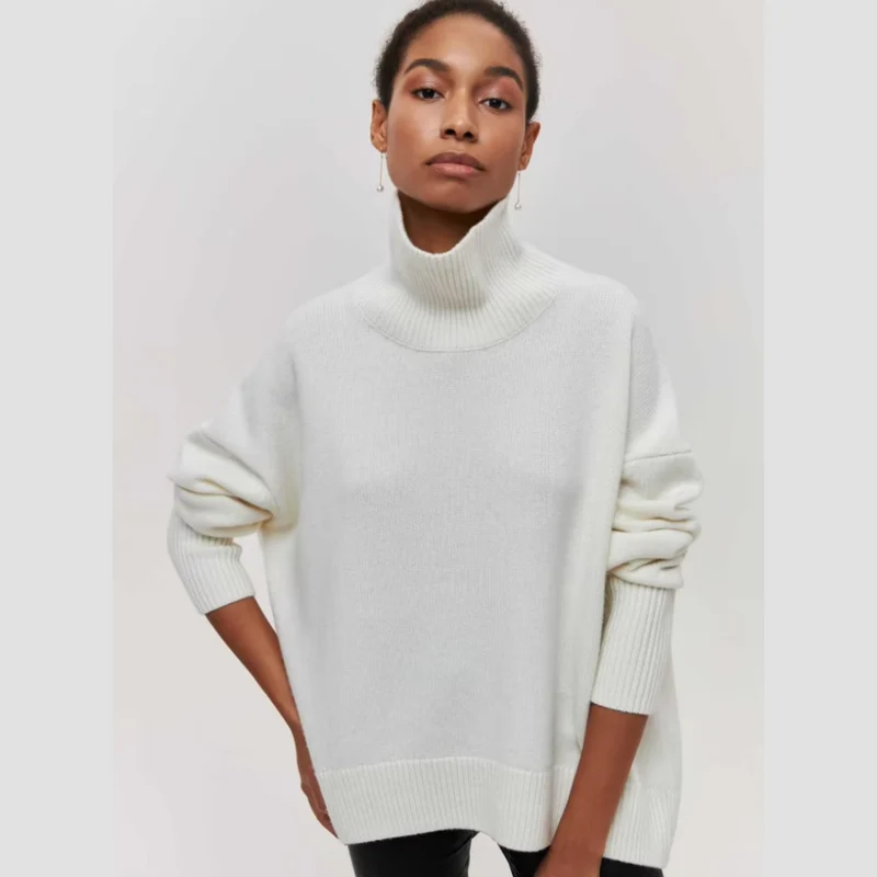 Kurzarm-Rollkragenpullover – Kühne Eleganz mit modernem Flair