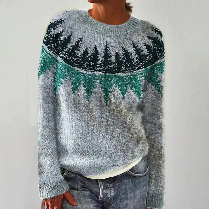 Pullover mit Waldmuster – Gemütlicher Stil mit dem Charme der Natur