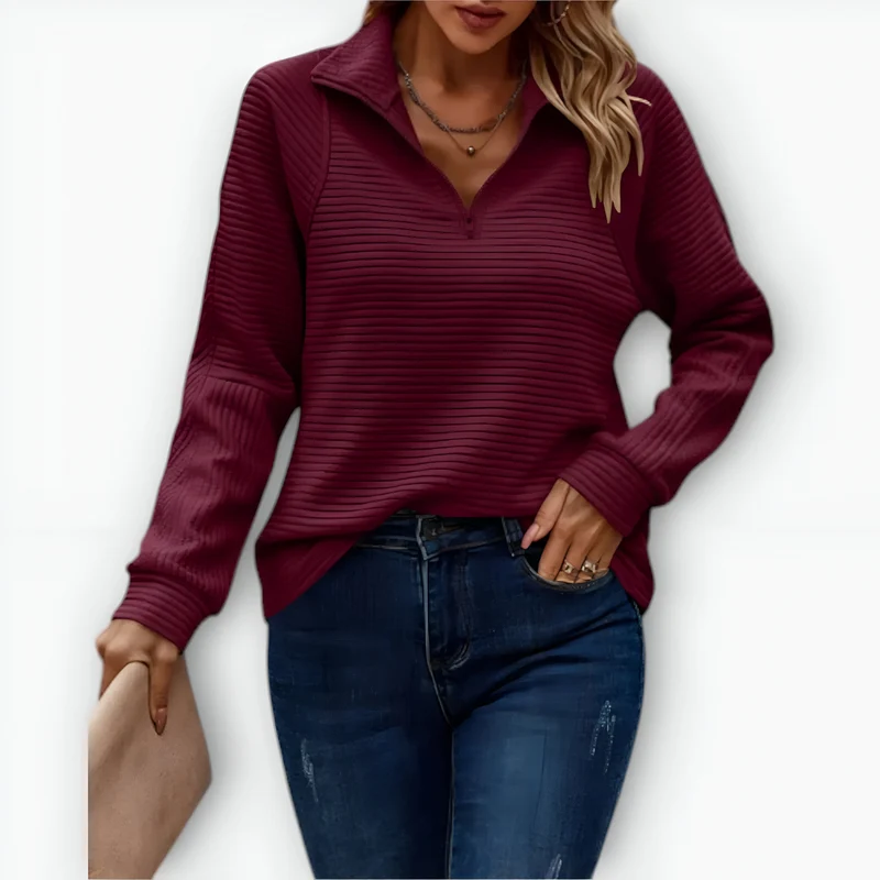 Camila | Pullover mit Halbreißverschluss