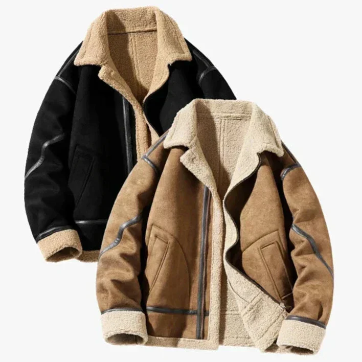 Klaus™ - Vintage Stil Warmes Wildlederjacke