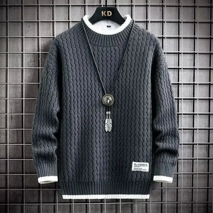 Levi | Farbblockierter Kabelstrick-Turtleneck