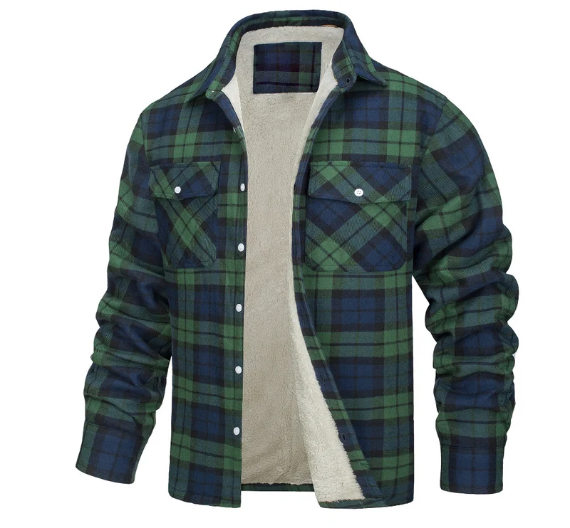 Nate™ | Herren Karierte Sherpa-Futterjacke
