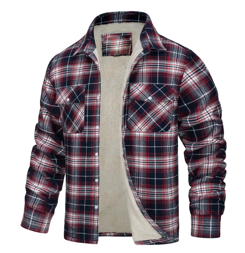 Nate™ | Herren Karierte Sherpa-Futterjacke