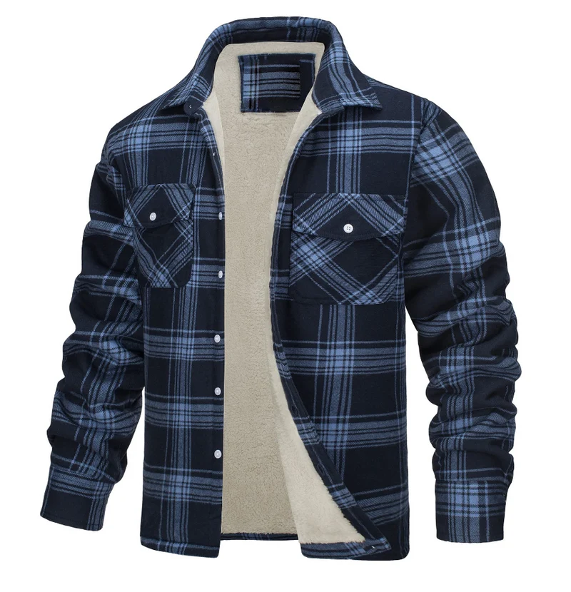 Nate™ | Herren Karierte Sherpa-Futterjacke