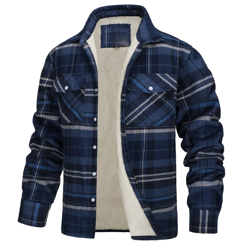 Nate™ | Herren Karierte Sherpa-Futterjacke