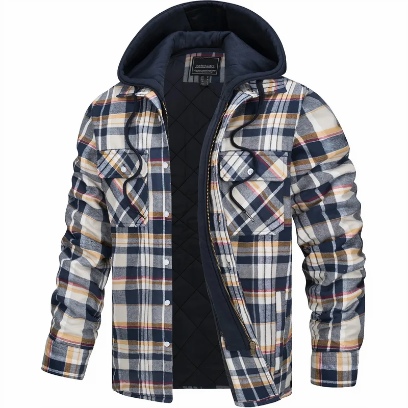 Declan | Karierte Jacke mit Reißverschluss