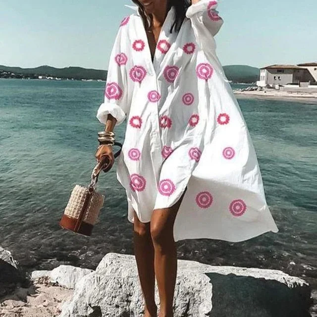 Damen Mini Hemdkleid im Oversized-Look für den Sommer