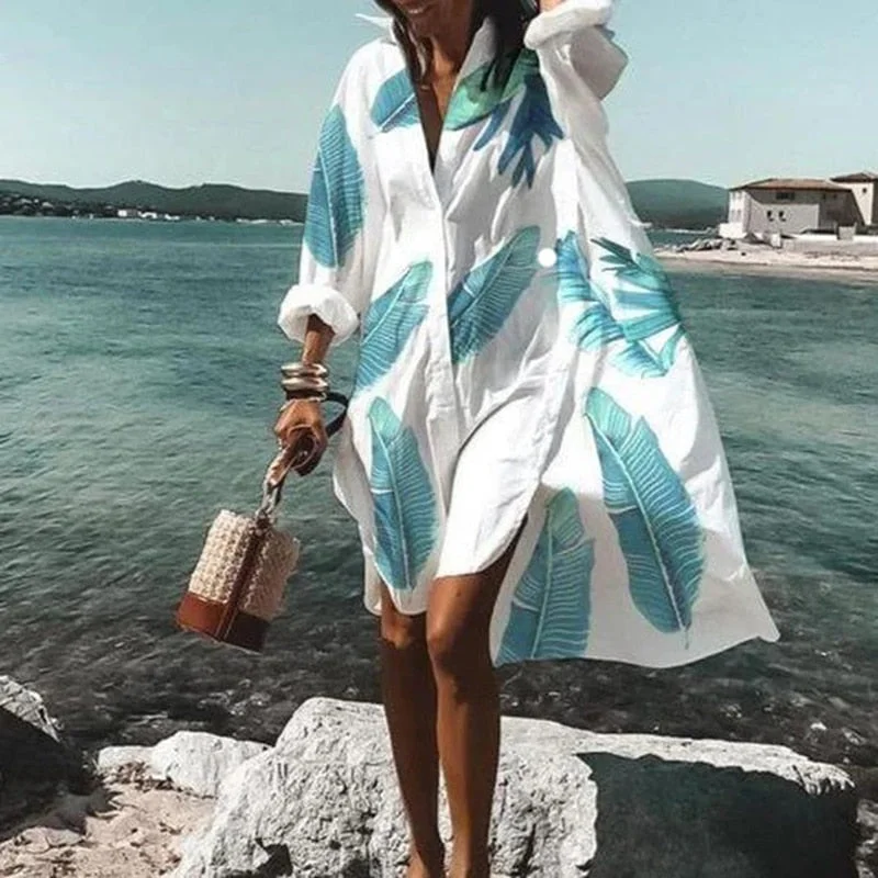 Damen Mini Hemdkleid im Oversized-Look für den Sommer