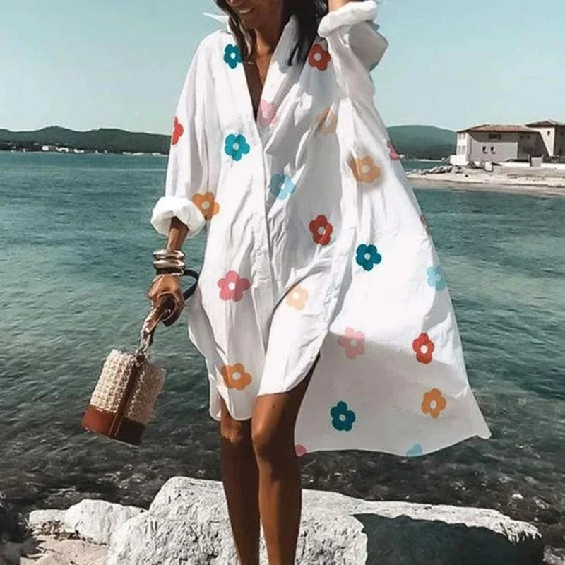 Damen Mini Hemdkleid im Oversized-Look für den Sommer