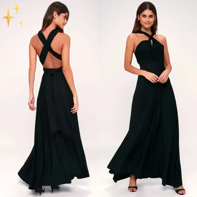 Damen Maxikleid mit verstellbarem Nackenband