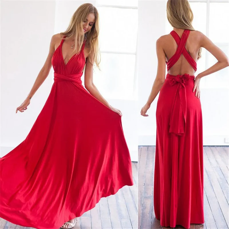 Damen Maxikleid mit verstellbarem Nackenband