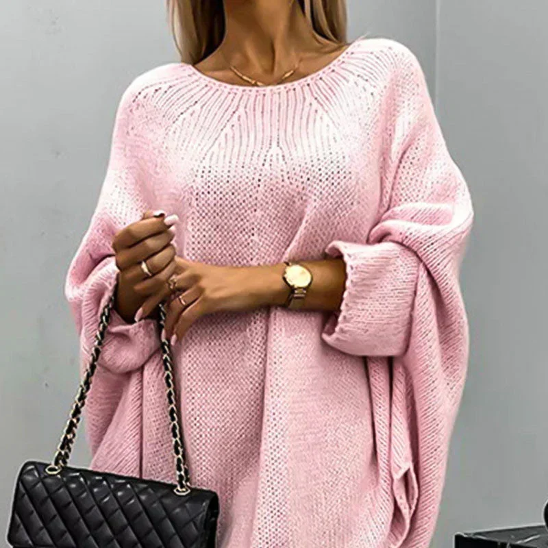 Grobstrickpullover Damen | Langer Ärmel Mit Bootsausschnitt