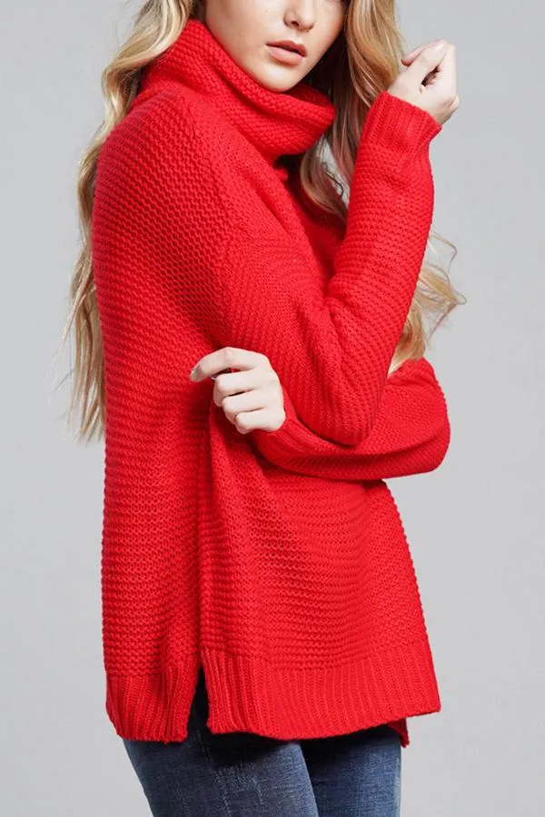 Grobstrickpullover Damen | Rollkragenpullover mit Langen Ärmeln
