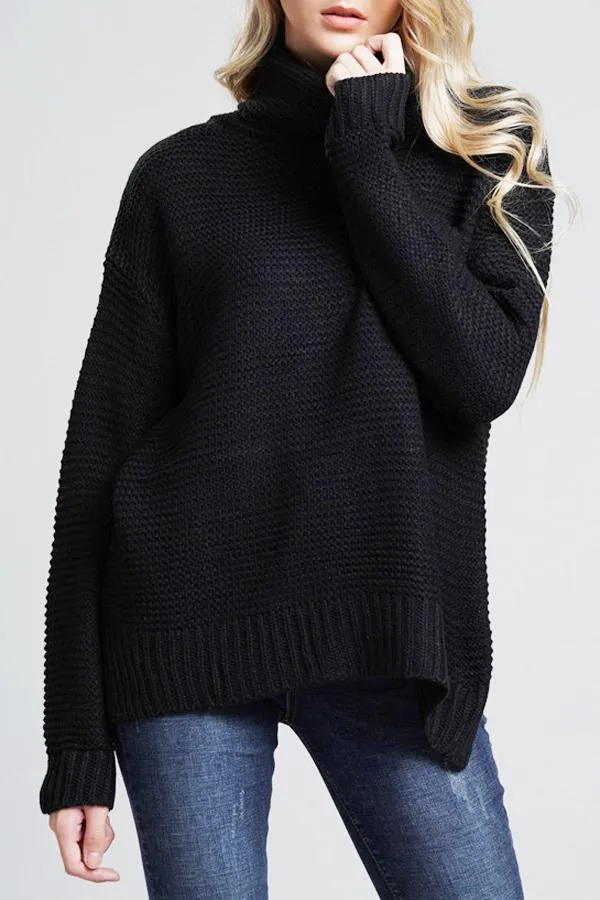 Grobstrickpullover Damen | Rollkragenpullover mit Langen Ärmeln