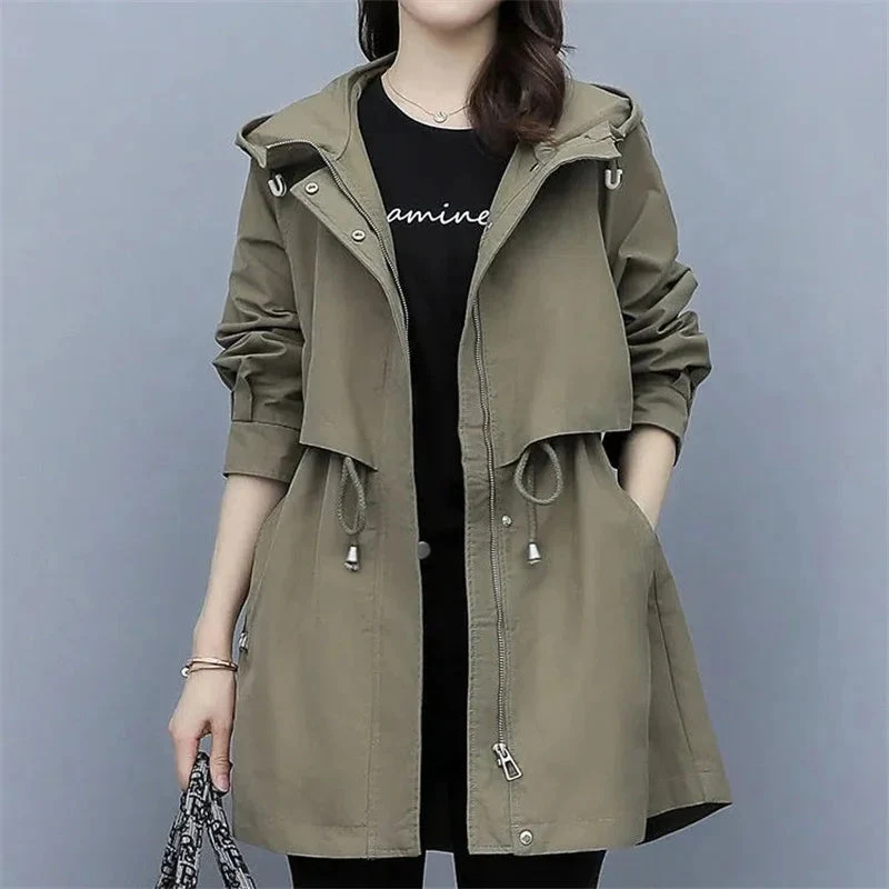 Trenchcoat Damen | Übergangszeit Mit Mittlerem Schnitt Und Kapuze