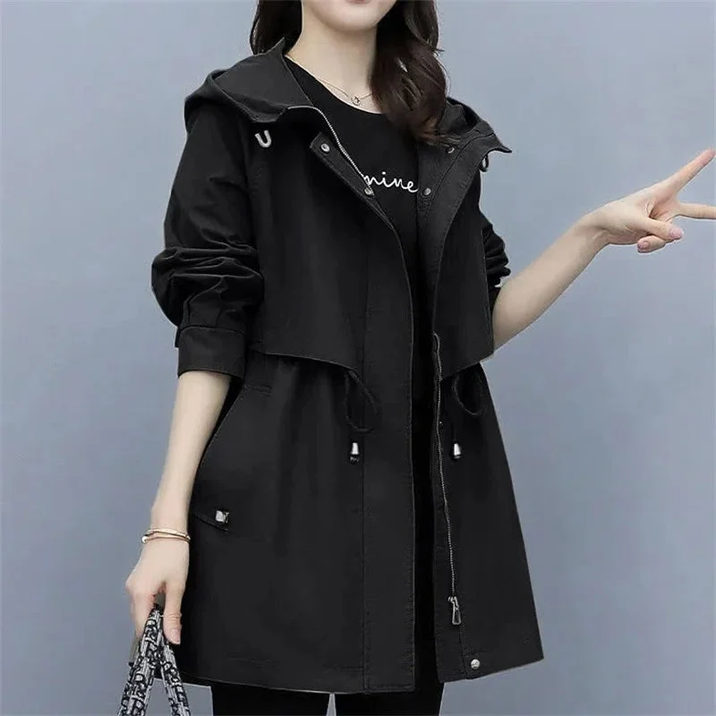 Trenchcoat Damen | Übergangszeit Mit Mittlerem Schnitt Und Kapuze