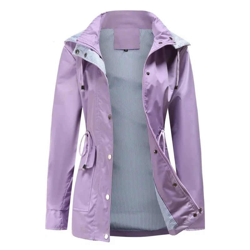 Trenchcoat Damen | Übergangsjacke Mit Abnehmbarer Kapuze