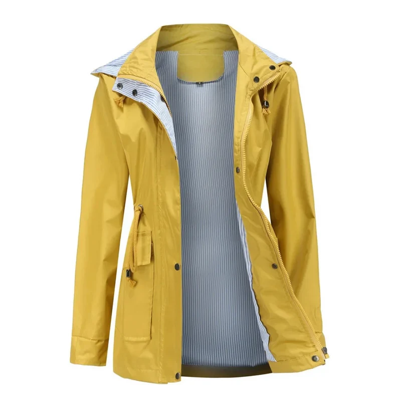 Trenchcoat Damen | Übergangsjacke Mit Abnehmbarer Kapuze
