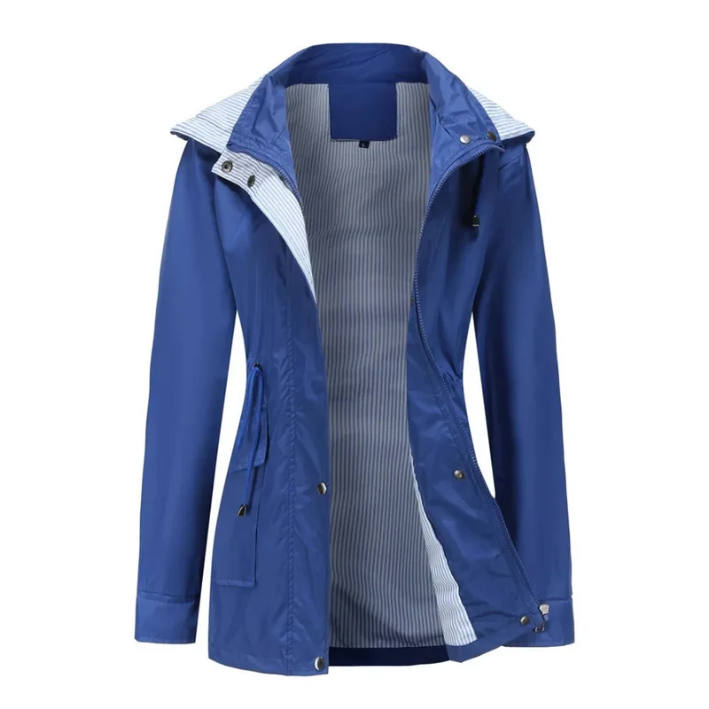 Trenchcoat Damen | Übergangsjacke Mit Abnehmbarer Kapuze