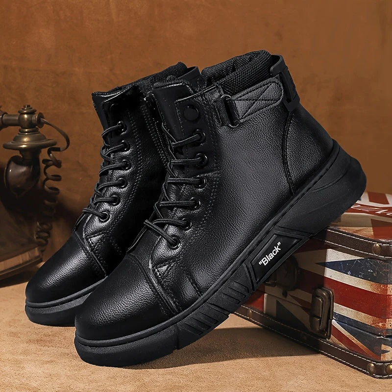 Winterstiefel Herren | Hoher Schaft Mit Schnürung Und Knöchelriemen