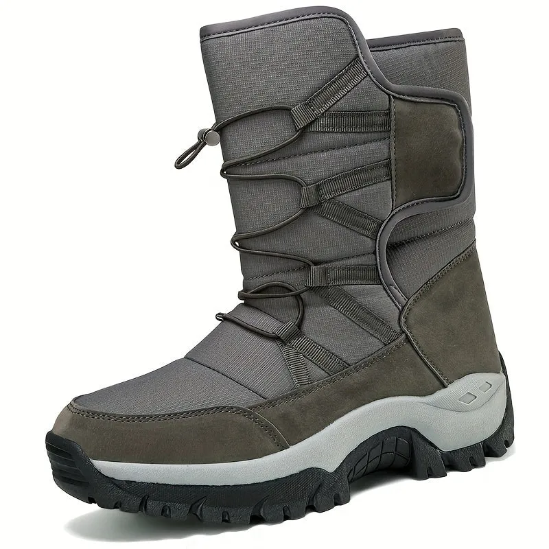 Winterschuhe Herren | High Cut Stiefel Mit Klettverschluss Und Kordelzug