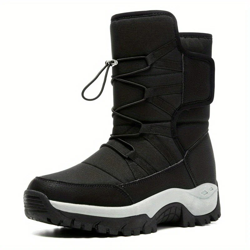 Winterschuhe Herren | High Cut Stiefel Mit Klettverschluss Und Kordelzug