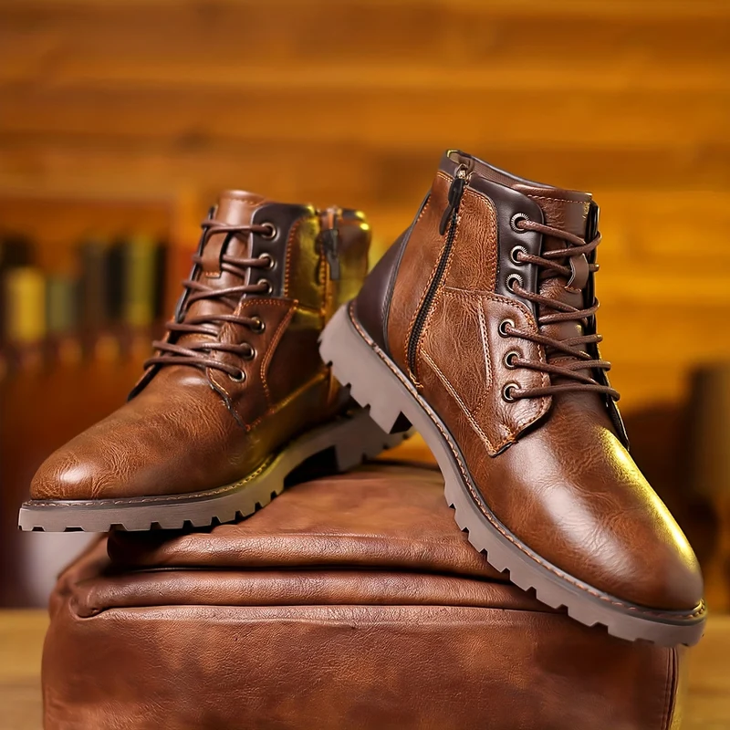 Winterschuhe Herren | Walkingstiefel Mit Reißverschluss Und Schnürung
