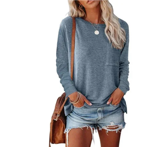 Damen Langarmshirt mit Rundhalsausschnitt