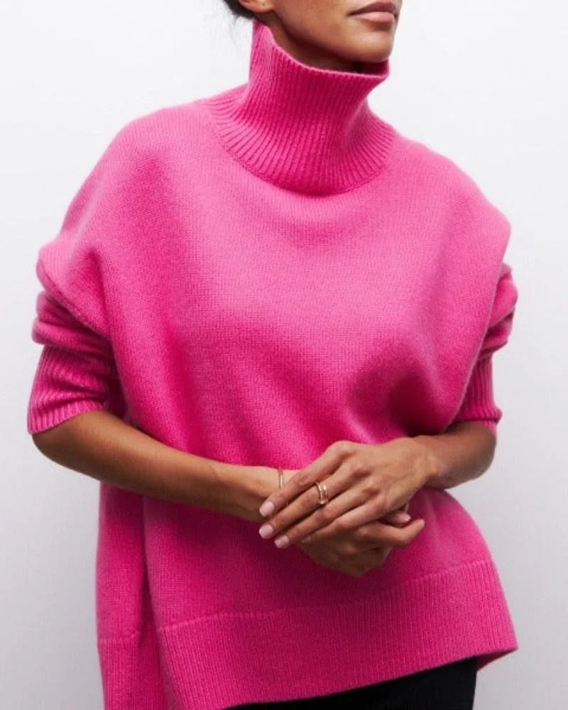 Damen Oversized Rollkragenpullover