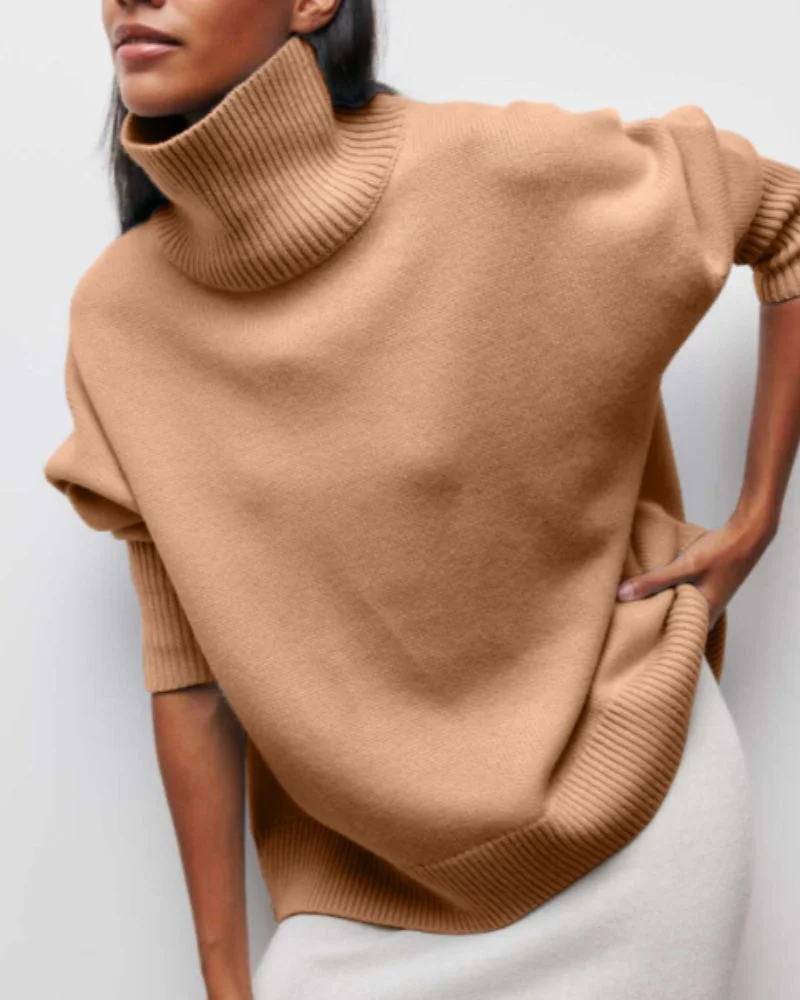 Damen Oversized Rollkragenpullover