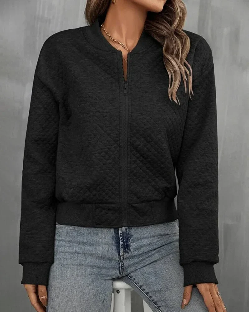 Damen Bomberjacke mit Steppdesign und Langarm
