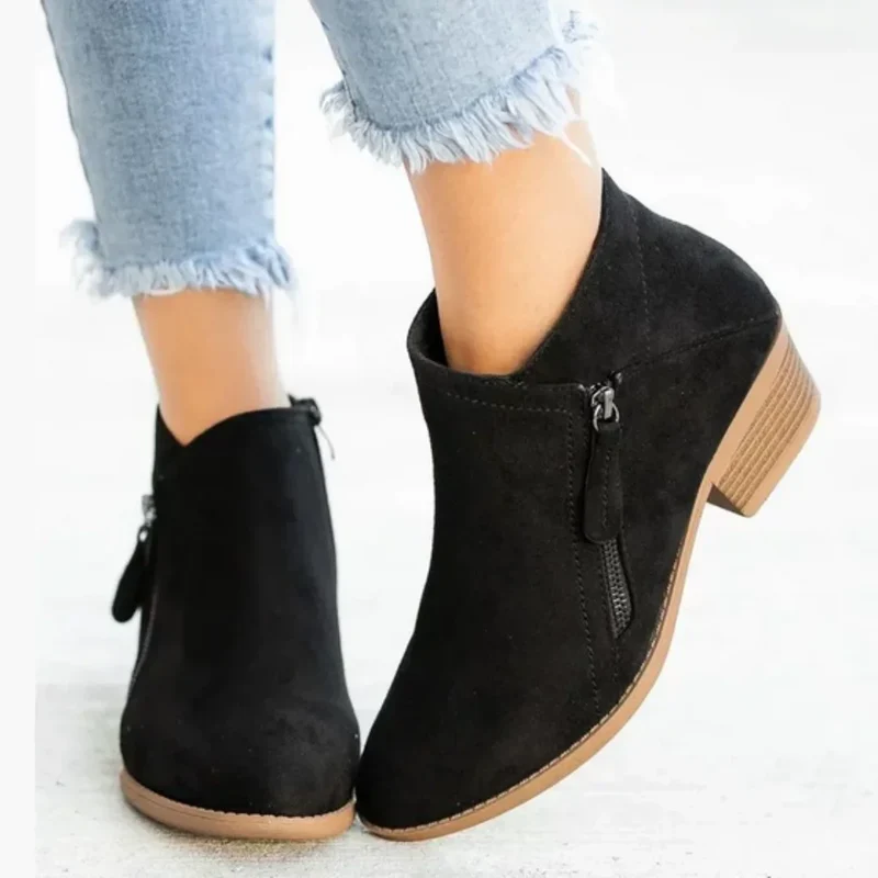Damen Stiefeletten mit seitlichem Reißverschluss