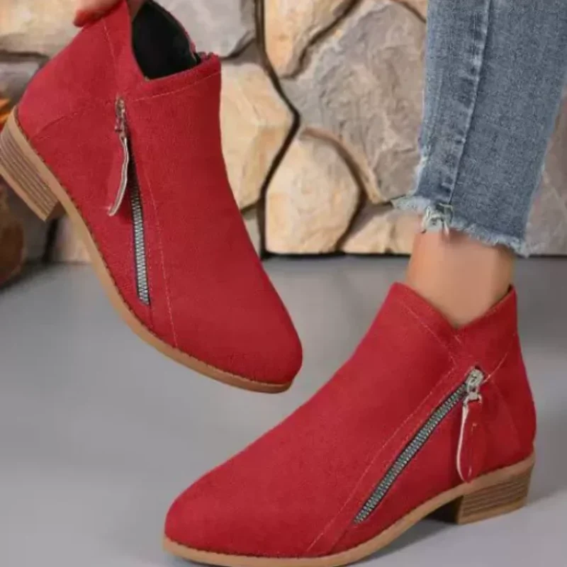 Damen Stiefeletten mit seitlichem Reißverschluss