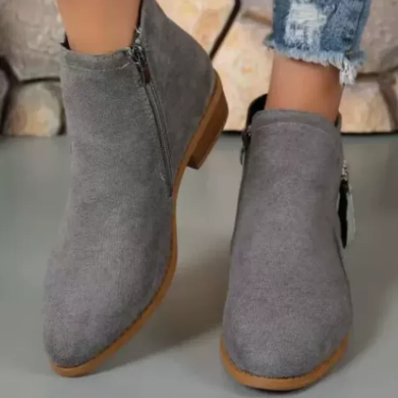 Damen Stiefeletten mit seitlichem Reißverschluss